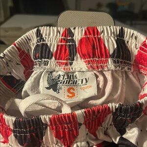 Society Youth boys Red and Black Patterned Shorts